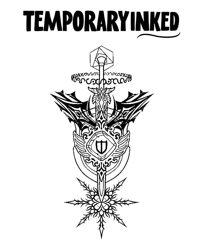 Sword Shield Guardian XL Tattoo