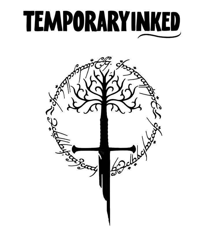Sword & Tree Tattoo