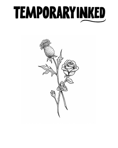 Thistle Rose Knot Tattoo