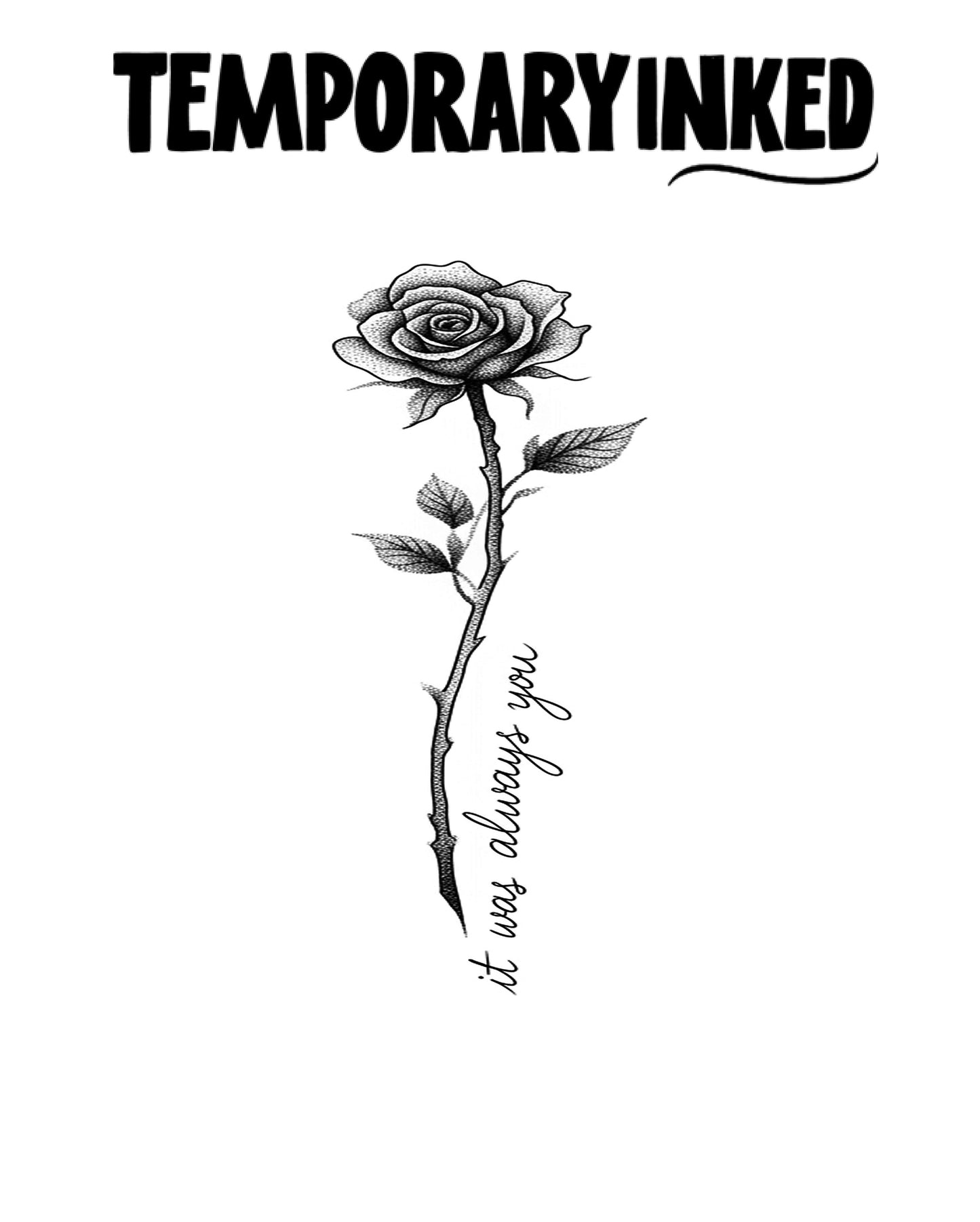 Vertical Rose Bud Tattoo