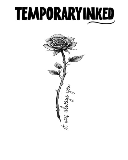 Vertical Rose Bud Tattoo