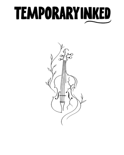 Violin Vines Small Tattoo