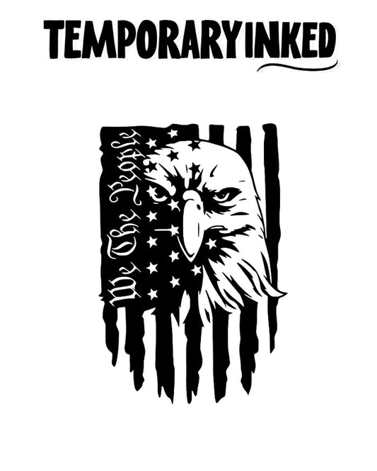 We The People Small Eagle Flag Tattoo