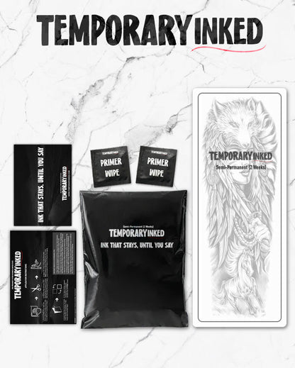 Your Order Includes - Packaging at TemporaryInked.com - Semi Permanent 2 Week Temporary Tattoos